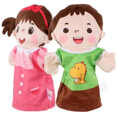 Abaodam 2Pcs Realistic Hand Puppet Figures for Creative Interactive Story Dolls with Resilient Design Enhancing Imagination and Relationship Fun Role Play