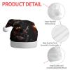 aabkjgfr Skull Rock Roll Skeleton Bone Print Adult Santa Hat,Soft And Comfortable Santa Hat,Suitable For New Year'S Holiday Parties,Indoors And Outdoors. view 4