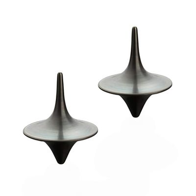 2Pcs Accurate Spinning Top, Portable Precision Metal Spinner, Exquisite Perfect Balance Desktop Gyro, Vintage Totem Zinc Alloy Spinning Top