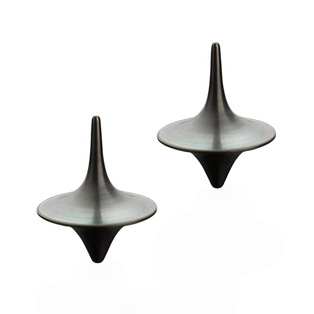 2Pcs Accurate Spinning Top, Portable Precision Metal Spinner, Exquisite Perfect Balance Desktop Gyro, Vintage Totem Zinc Alloy Spinning Top