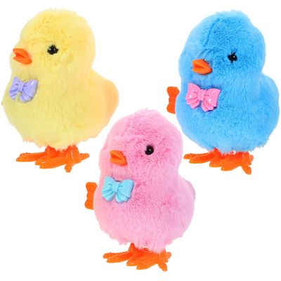 Hemoton 3pcs Wind-up Jumping Chick Compact Walking Clockwork Random for Boys Playtime Fillers 3pcs Random Color