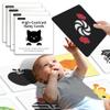 4 Packs in 1, Large 8.3"8.3" 160 Pages High Contrast Baby Cards for Infants 0-36 Months, Safety Visual Stimulation Black and White Card for Newborns, High Contrast Baby Cards view 1
