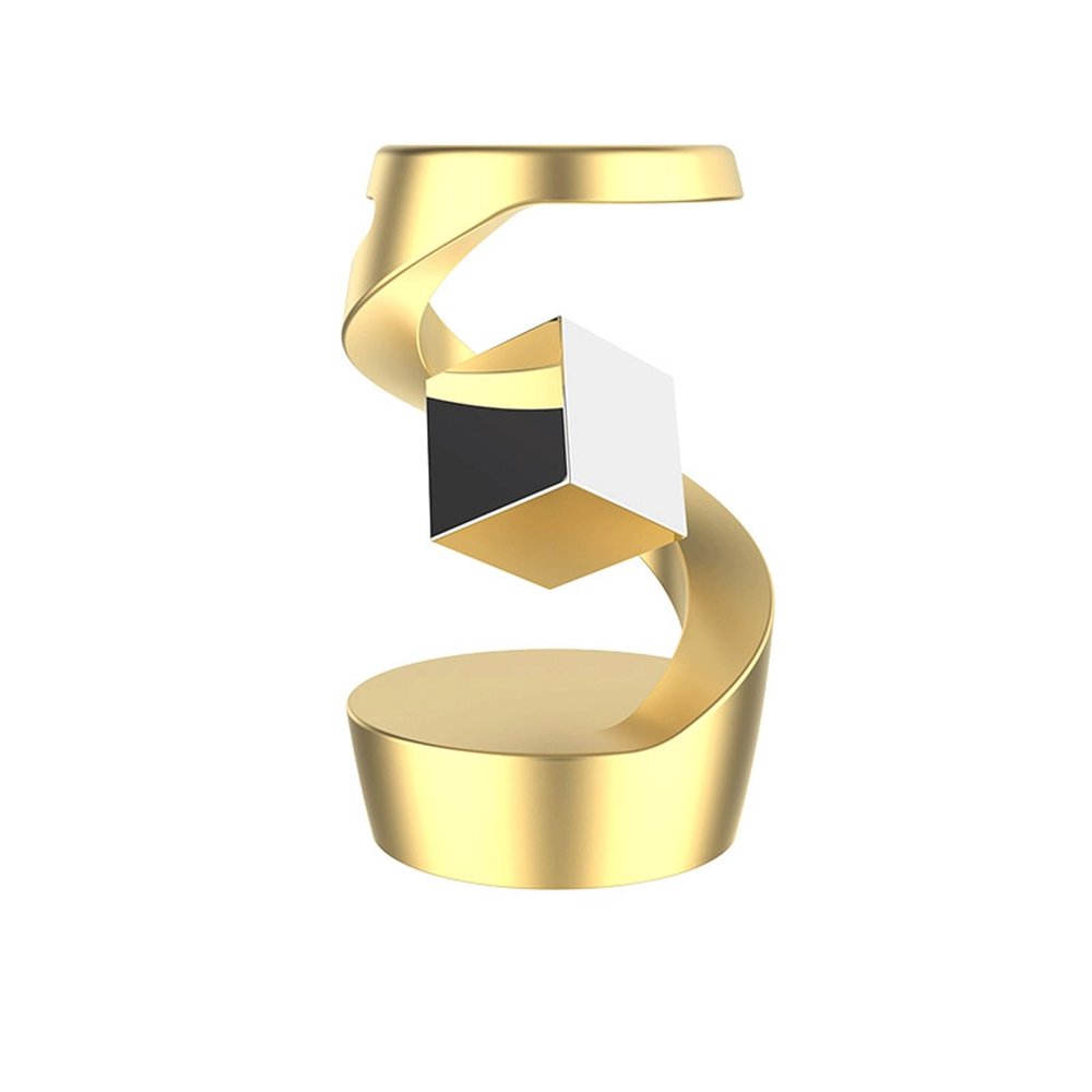 Anti-Gravity Desktop Gyro, Desktop Suspended Gyroscope, Executive Desk Toy Levitating Spinning Metal, Gravity Defying Kinetic Desk Toy, Rotating Spinner with Floating Ball for Desktop Decor(Gold)