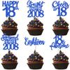 24PCS Blue Happy 18th Birthday Cupcake Toppers Eighteen Straight Outta 2008 Cupcake Picks Cheers to 18 Lengend Since 2008 Cake Decorations for 18th Birthday Anniversary Party Decorations Supplies view 1