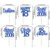 24PCS Blue Happy 18th Birthday Cupcake Toppers Eighteen Straight Outta 2008 Cupcake Picks Cheers to 18 Lengend Since 2008 Cake Decorations for 18th Birthday Anniversary Party Decorations Supplies view 2