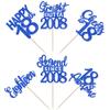24PCS Blue Happy 18th Birthday Cupcake Toppers Eighteen Straight Outta 2008 Cupcake Picks Cheers to 18 Lengend Since 2008 Cake Decorations for 18th Birthday Anniversary Party Decorations Supplies view 3