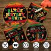120pcs Black History Month Decorations Disposable Paper Plates Napkins Supplies Tableware Set Cutlery Dinnerware for Juneteenth Freedom Day Party Serve 24 Guests view 3