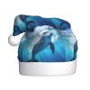aabkjgfr Cool Dolphin Print Adult Santa Hat,Soft And Comfortable Santa Hat,Suitable For New Year'S Holiday Parties,Indoors And Outdoors. view 1
