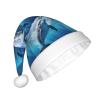 aabkjgfr Cool Dolphin Print Adult Santa Hat,Soft And Comfortable Santa Hat,Suitable For New Year'S Holiday Parties,Indoors And Outdoors. view 2
