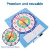 HOOTNEE Interactive Clock with Dry-Erase Board for Removable Hands Teaching Analog and Digital Bright Colors for Home and Classroom Use view 4