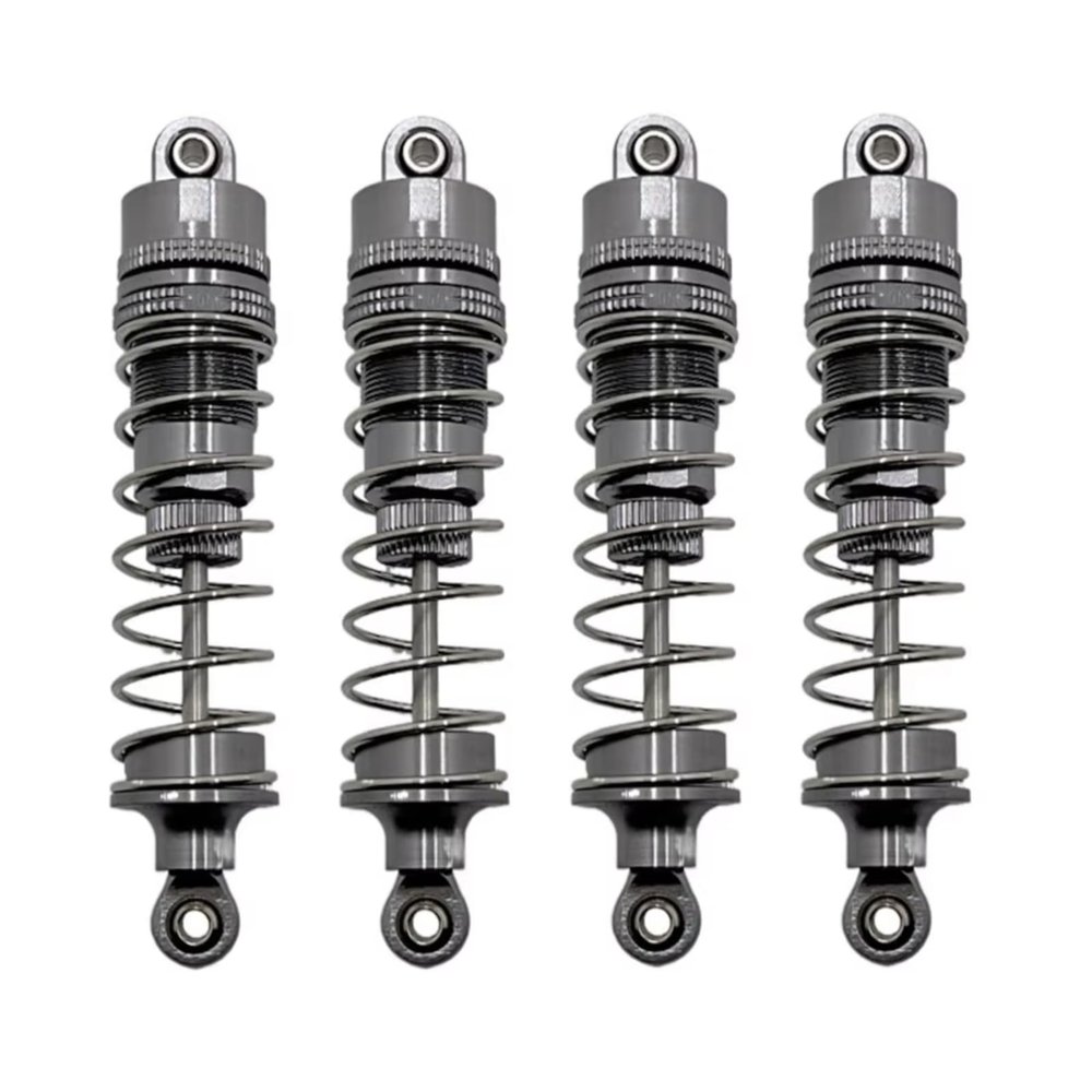 for Huangbo R1001 for Bronco R1002 R1003 4pcs Metal Oil Shock Absorber Damper RC Car Parts Accessories and Upgrades Replacement Repair RC Car DIY Parts(Gray)