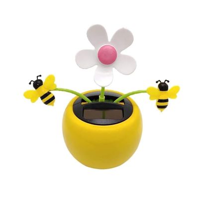Solar Dancing Flower Automotive Ornament Swinging Animated Bee Dancer Toy Car Dashboard Decor Suncatchers Solar Apple Blossom Bobblehead Windowsill Decoration for Car Home Decor