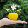 Solar Dancing Flower Automotive Ornament Swinging Animated Bee Dancer Toy Car Dashboard Decor Suncatchers Solar Apple Blossom Bobblehead Windowsill Decoration for Car Home Decor view 4