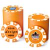 100 Custom Plastic Poker Chips,Personalized with Your Logo,Image and Text,9 Colors,Double Sided Full Color Printing,Drink Chips for Bar,Business Cards,Event/Promotional Giveaways Gifts (Orange) view 1