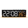 LED Night Light Clock With Adjustable Brightness And Temperature Display, 6.6" Digital Clock Adjustable With 3 Lever Brightness For Bedroom And Nursery Use, Auto Light Sensing(orange) view 1