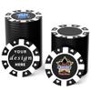 100 Custom Plastic Poker Chips,Personalized with Your Logo,Image and Text,9 Colors,Double Sided Full Color Printing,Drink Chips for Bar,Business Cards,Event/Promotional Giveaways Gifts (Black) view 1