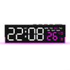 LED Night Light Clock With Adjustable Brightness And Temperature Display, 6.6" Digital Clock Adjustable With 3 Lever Brightness For Bedroom And Nursery Use, Auto Light Sensing(pink) view 1