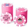 100 Custom Plastic Poker Chips,Personalized with Your Logo,Image and Text,9 Colors,Double Sided Full Color Printing,Drink Chips for Bar,Business Cards,Event/Promotional Giveaways Gifts (Pink) view 1