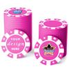 100 Custom Plastic Poker Chips,Personalized with Your Logo,Image and Text,9 Colors,Double Sided Full Color Printing,Drink Chips for Bar,Business Cards,Event/Promotional Giveaways Gifts (Rose Red) view 1