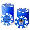 100 Custom Plastic Poker Chips,Personalized with Your Logo,Image and Text,9 Colors,Double Sided Full Color Printing,Drink Chips for Bar,Business Cards,Event/Promotional Giveaways Gifts (Blue) view 1