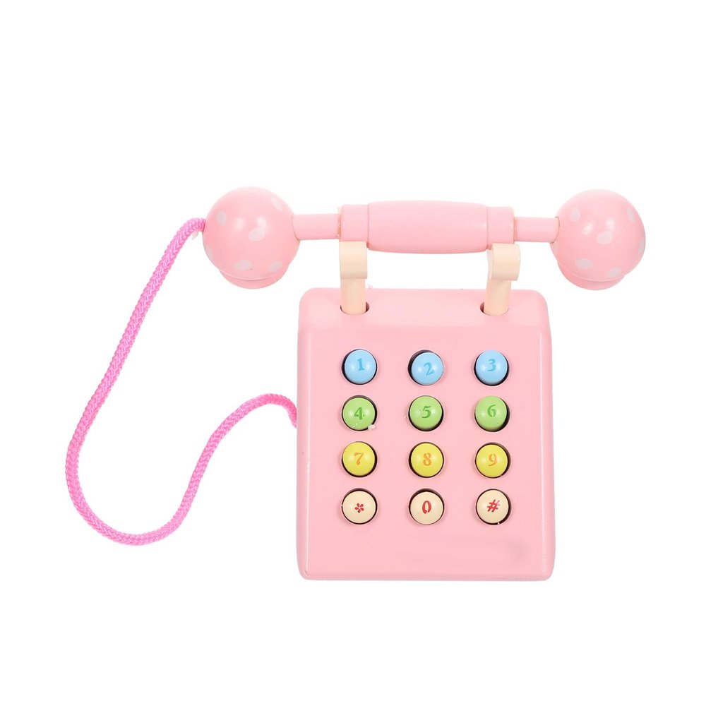 HEALSOPTHY Realistic Telephone Simulation Phone Model for Play Pink Mushroom Design Educational for Engagement and Social Skill Development