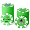 100 Custom Plastic Poker Chips,Personalized with Your Logo,Image and Text,9 Colors,Double Sided Full Color Printing,Drink Chips for Bar,Business Cards,Event/Promotional Giveaways Gifts (Green) view 1