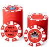 100 Custom Plastic Poker Chips,Personalized with Your Logo,Image and Text,9 Colors,Double Sided Full Color Printing,Drink Chips for Bar,Business Cards,Event/Promotional Giveaways Gifts (Red) view 1