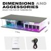 1/64 Scale Display Case Car Garage Moldel, Cyberpunk Style Acrylic Cover Diecast Car Show Case with LED Light 2 Parking Spaces for Toy Car Display and Storage (Vehicles Not Included) 05 view 2