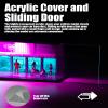 1/64 Scale Display Case Car Garage Moldel, Cyberpunk Style Acrylic Cover Diecast Car Show Case with LED Light 2 Parking Spaces for Toy Car Display and Storage (Vehicles Not Included) 05 view 4