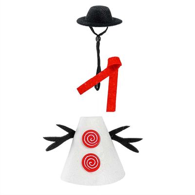 Christmas Mini Desk Goose Outfit, Christmas Santa Claus Snowman Dress Clothes for 7 Inch Magnetic Silly Goose (White G)