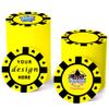 100 Custom Plastic Poker Chips,Personalized with Your Logo,Image and Text,9 Colors,Double Sided Full Color Printing,Drink Chips for Bar,Business Cards,Event/Promotional Giveaways Gifts (Yellow) view 1