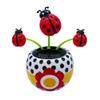 Solar Dancing Flower Automotive Ornament Swinging Dancer Toy Animated Seven-Starred Ladybug Car Dashboard Decor Suncatchers Solar Apple Blossom Bobblehead Windowsill Decoration for Car Home Decor view 1