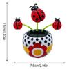 Solar Dancing Flower Automotive Ornament Swinging Dancer Toy Animated Seven-Starred Ladybug Car Dashboard Decor Suncatchers Solar Apple Blossom Bobblehead Windowsill Decoration for Car Home Decor view 2