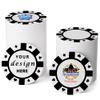 100 Custom Plastic Poker Chips,Personalized with Your Logo,Image and Text,9 Colors,Double Sided Full Color Printing,Drink Chips for Bar,Business Cards,Event/Promotional Giveaways Gifts (White) view 1