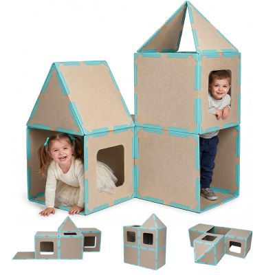 Gereat Magnetic Fort Building Kit, 20-Piece Giant Magnetic Tiles Fort for Kids STEM Creativity, Strong Magnets & Safe Magnetic Fort Building Panels for Building Castles, Boat & Tunnels, Ages 3+