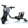 Electric Drift Trike for Kids 8-14, 12V Electric Ride-On Tricycle with 360 Drifting, Adjustable Seat & 9 MPH Max Speed, Big Wheel Kids Tricycle with Front Brake (Black White) view 1