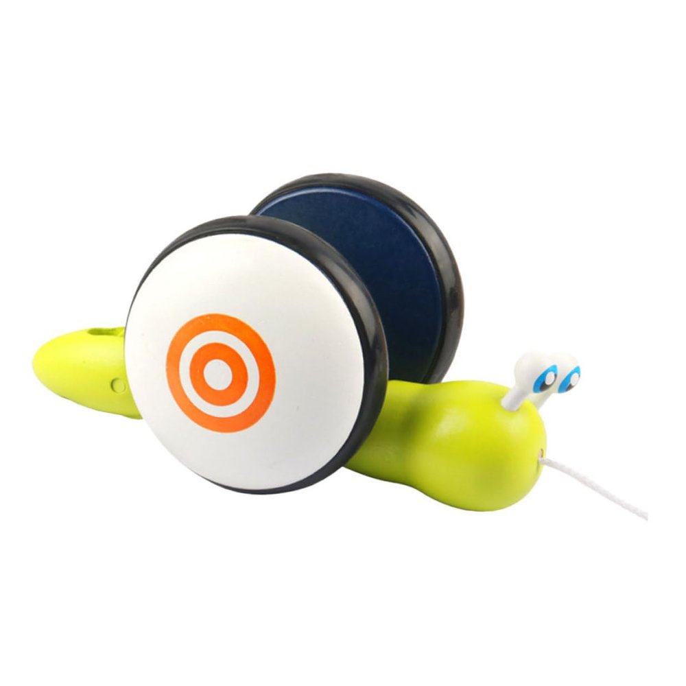 FUNOMOCYA Wooden Snail Shaped Pulling Car Crawling Learning Walker Smooth Surface Safe Developmental Balance Coordination Aid