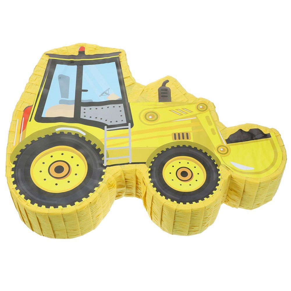 OFFIGAM Excavator Pinata Yellow Construction Vehicle Paper Pinata Decorative Fiesta Party Supplies for Birthday Celebrations Cinco De Mayo Mexican Themed Gatherings