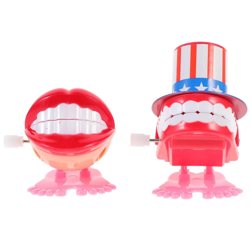 MERRYHAPY Funny Wind-up Teeth with Moving Eyes and Feet Novelty Jumping Chatter for Amusing Stress Relief Windup for Bulk Wind Up for