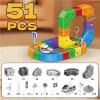 Electric Magnetic Train Track Sets,Building Toy Train TrackMagic Cars Sets,Gravity Defying 3D Embedded Layouts & Motorized Car,for 3 4 5 6 7+ Years Old Toddler Boys and Girls Birthday (51PCS-one car) view 2