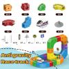 Electric Magnetic Train Track Sets,Building Toy Train TrackMagic Cars Sets,Gravity Defying 3D Embedded Layouts & Motorized Car,for 3 4 5 6 7+ Years Old Toddler Boys and Girls Birthday (51PCS-one car) view 3