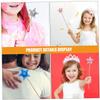 GLSTOY 4pcs Star Topper Fairy Wands Lightweight Cloth Wood Cosplay Party Props for Birthday Halloween Festival Playtime Enchantment Stick view 4