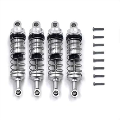Rc Components For Wltoys 144001 144002 144010 124007 124008 124016 124017 124018 124019 4pcs Metal Shock Absorber RC Car Upgrades Part(Silver)