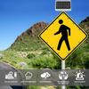24in Solar LED Pedestrian Crossing Sign - Flashing Traffic Warning, Weatherproof Aluminum IP65 Blinking Street Sign for Safe Crosswalks view 2