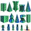 10 Pack 3D Printed Spiral Fidget Toys Set Impossible Magic Passthrough Stress Relief Toy for Anxiety Relaxing,Cuboid,Cylinder,Cone,Cube,Wave,Whirlwind,Pyramid,Gourd,Triangle,Quadrilateral(LG) view 1