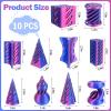 10 Pack 3D Printed Spiral Fidget Toys Set Impossible Magic Passthrough Stress Relief Toy for Anxiety Relaxing,Cuboid,Cylinder,Cone,Cube,Wave,Whirlwind,Pyramid,Gourd,Triangle,Quadrilateral(LSZ) view 2