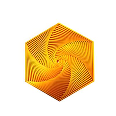 2 Pcs Fractal Fidget Hexagon 3D Printed Anti Stress Sensory Tool for Adults Mindful Meditation Tool Geometric Hexagon Spiral for Stress and Anxiety Relief Birthday Gift (Gold)