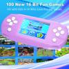 Great Boy 16 Bit Handheld Game for Kids, 3.2'' IPS Large Screen, Built-in 100 Classic Video Games, Rechargeable Gaming Player for Boys Girls, Ideal Gift for Easter Birthday Christmas (Purple) view 2