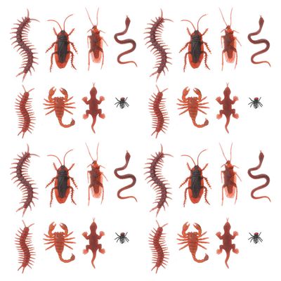 Abaodam 80PCS Realistic Plastic Fake Bugs with Small Snake Scorpion Gecko Centipede Fly for Halloween and April Fools Prank Eco-Friendly Insect Figurines for Party Decorations and Trick