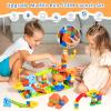 COUOMOXA Marble Run Building Blocks for Kids: STEM Educational Toys for 3 4 5 6 7 8 Years Old Kids - Catapult Track Set Compatible Classic Blocks Age 3-5 4-8 - Birthday Gifts Boys Girls view 4